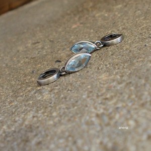 Topaz " blue sky"-  kolczyki