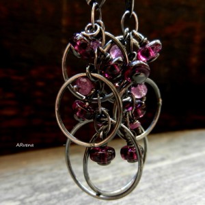 granaty,rubiny - kolczyki