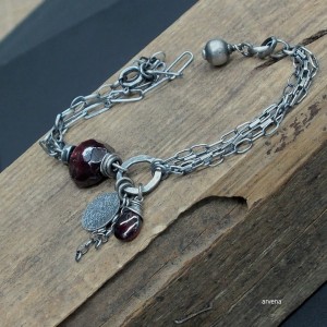 Granat  " SOLO"- bransoletka  028