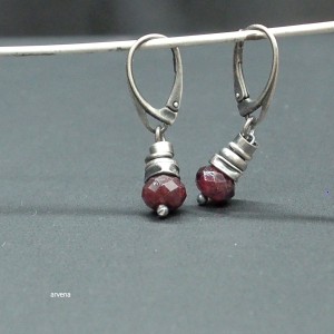 Granat  - kolczyki 020