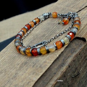 KARNEOL - bransoletka 09