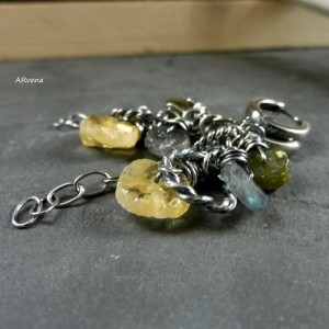 Cytryn,labradoryt... - kolczyki