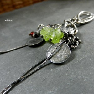 Oliwin,granat... - kolczyki 