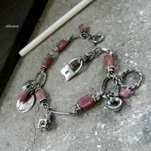 TURMALIN RÓŻOWY STICKS - bransoletka