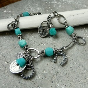 AMAZONIT STICKS - bransoletka