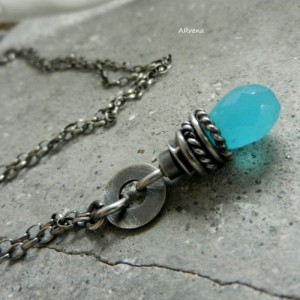 Chalcedon "morski błękit" - naszyjnik 2