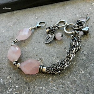 Kwarc różowy - bransoletka