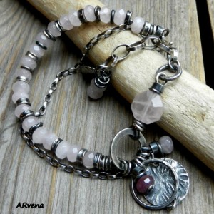 kwarc różowy - bransoletka