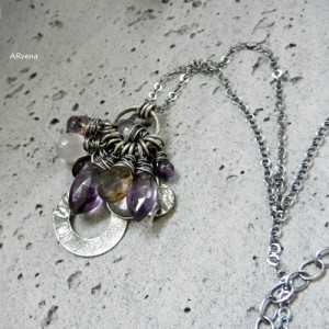 AMETYST,AMETRYN,K. RÓŻOWY... -naszyjnik 2