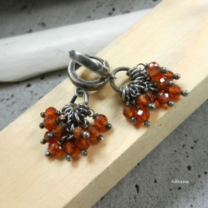 GRANAT HESSONIT - kolczyki
