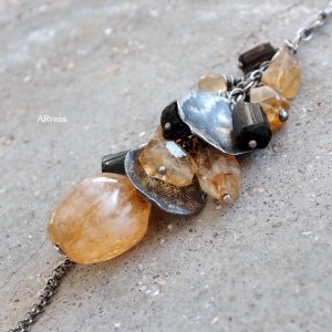 Cytryn & turmalin - naszyjnik