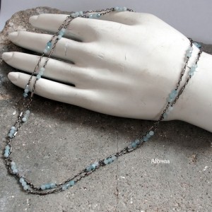 MINI akwamaryn - naszyjnik REZERWACJA dla Pani MAŁGORZATY