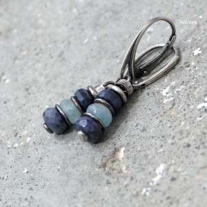 Szafir, akwamaryn II - kolczyki