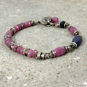 Rubiny & szafir - bransoletka 1 - REZERWACJA dla Pani Doroty M.