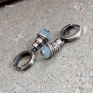 Mini akwamaryn I - kolczyki