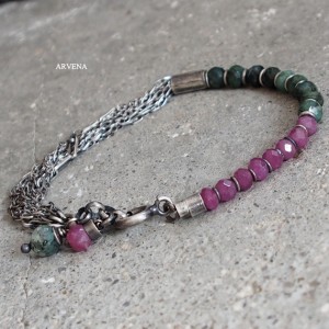 Szmaragdy,rubiny - bransoletka