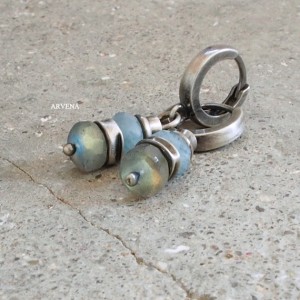 AKWAMARYN & LABRADORYT - kolczyki