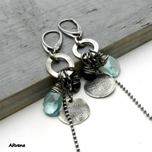 kwarc niebieski,spinel - kolczyki I