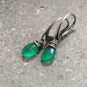 Onyks zielony - kolczyki 02