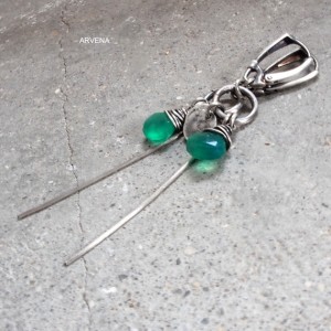 Onyks zielony - kolczyki 02