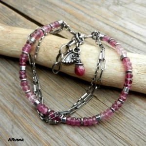 różowe turmaliny II - bransoletka